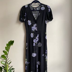 Reformation Floral Button Up Jumpsuit Size 6